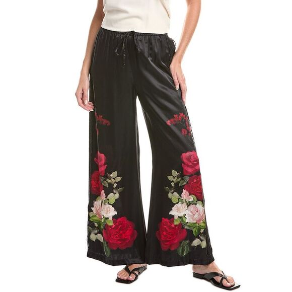 Johnny Was WomensFrankie Easy Silk-Blend Pant Black